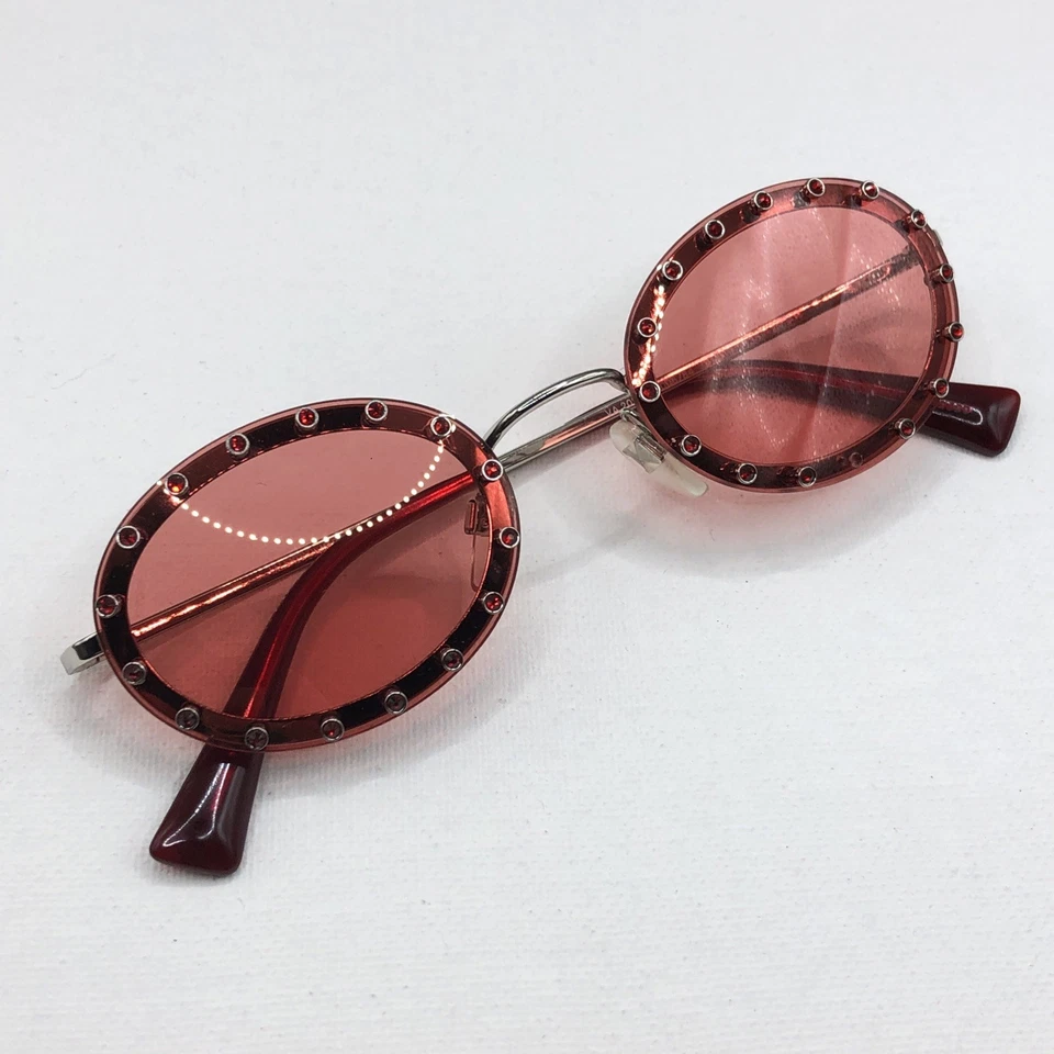 Valentino VA 2027 3008/84 51-19-135 rojo gafas de sol diseñador Italia PIEDRA FALTANTE Foto 2 de 4