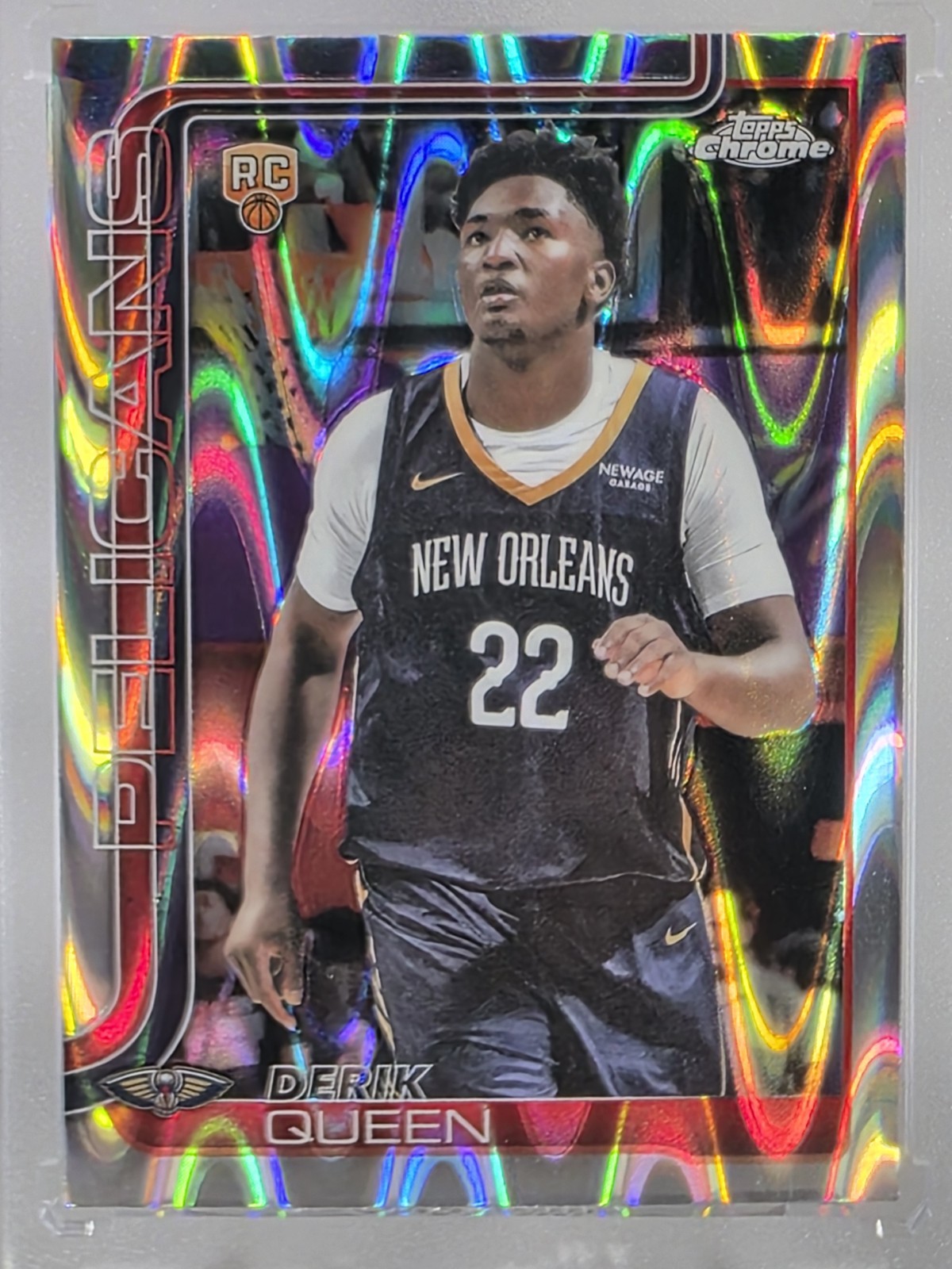 DERIK QUEEN 2025-26 TOPPS CHROME RAYWAVE REFRACTOR PARALLEL RC ROOKIE SP #263