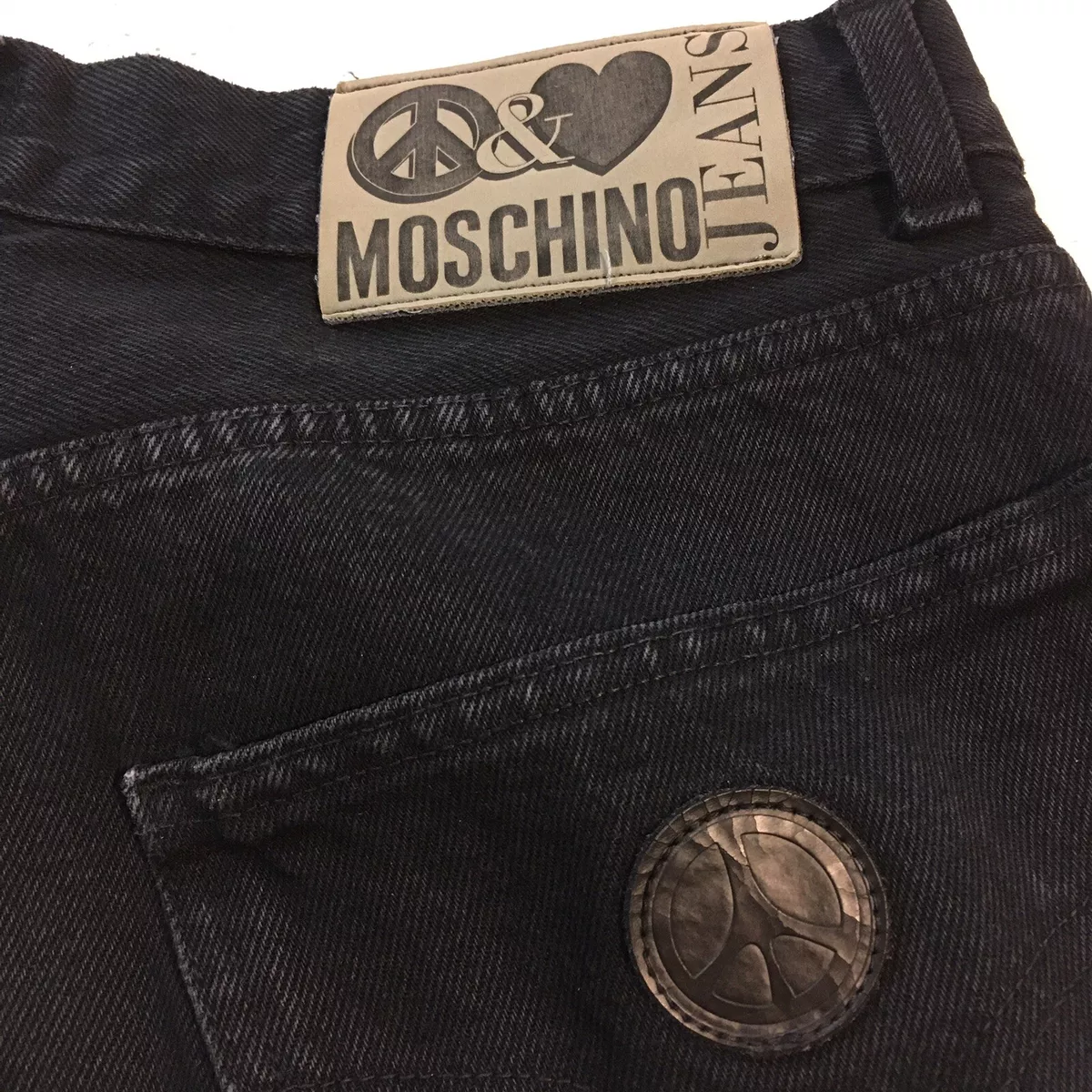 Size 34 32 x 31.5 Moschino Jeans Peace Love Men s Black