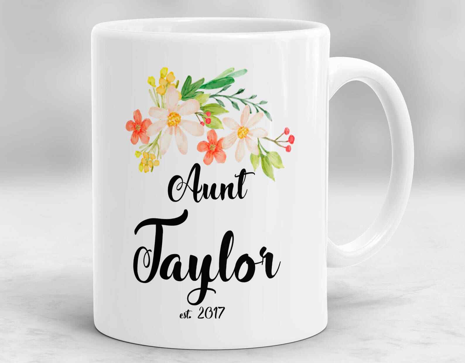 Custom Aunt Mug Gift For Aunt Aunt Gift Personalized Aunt Mug Baby Announcement