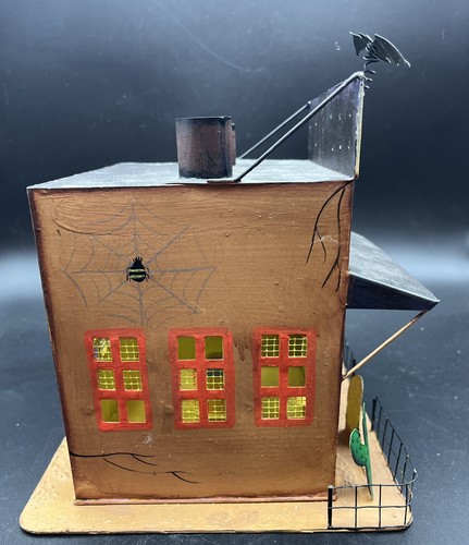 Halloween Death Valley Saloon Tin House Votive Candle Holder Hinged Opening - Picture 5 of 7