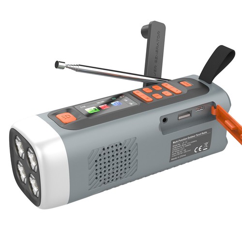 Radio FM Portátil DAB con Linterna Altavoz BT Radio Manivela Radio Solar - Imagen 7 de 11