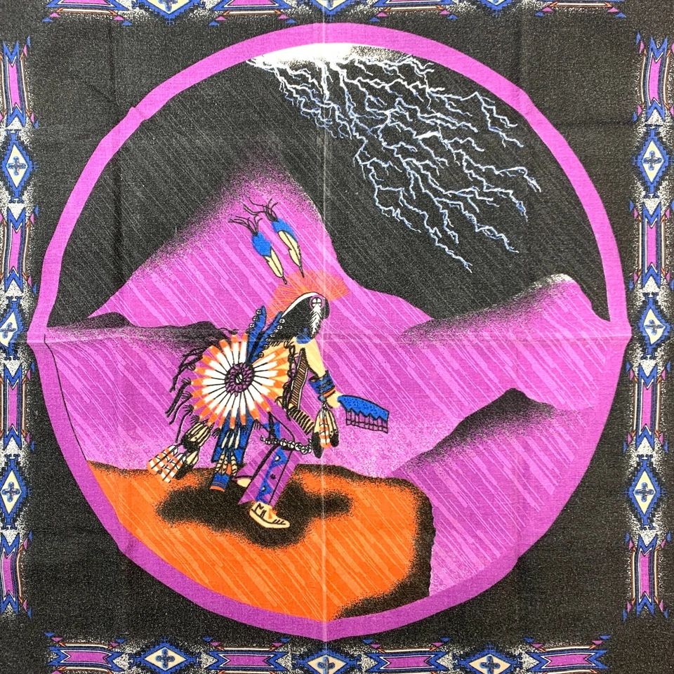 Bufanda Bandana Bailarina Tribal Vintage 15187 Hav-A-Hank 20.5" x 21.5" Hecha en EE. UU. Foto 2 de 4