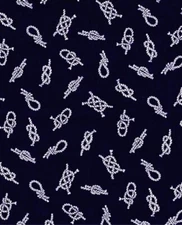 NAUTICAL Knot Fabric Sailing SHIP Sailors Knots Blue Cotton Craft Quilt DIY BTY