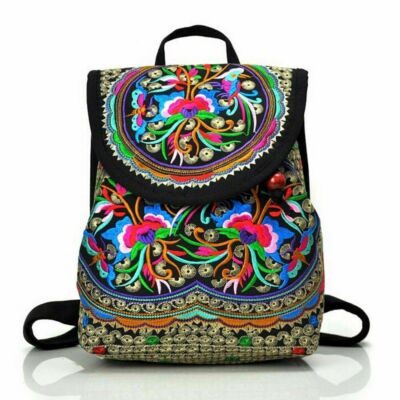 1046 Vintage Embroidery Ethnic- Backpack- Flower Shoulder Bag Purse,Fashion Women main image 2