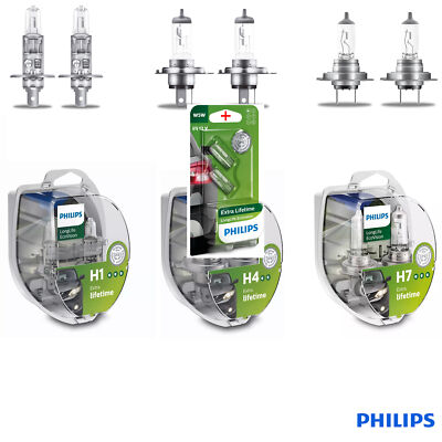 Philips Longlife EcoVision H1 H4 H7 All Types Free Choice 2pcs + W5W LL