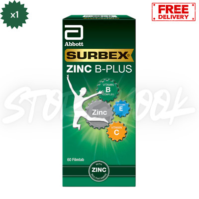 Surbex Zinc B Plus High Strength Vitamin B Improve Stamina Anti-Stress 60's