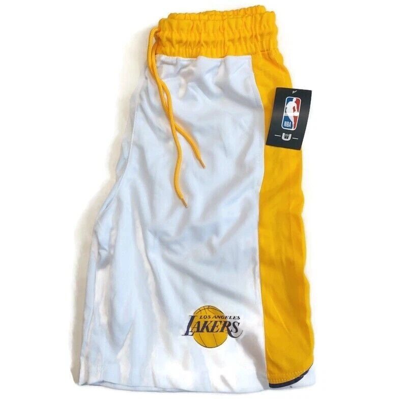 New NBA Los Angeles LAKERS UNK White Gold Basketball Shorts Medium & Large - Image 2 of 2