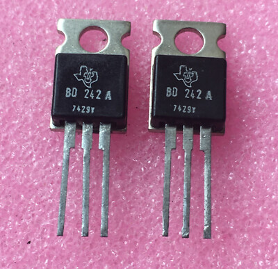 2x BD242A, PNP Power Amplifier Transistor, 70V, 3A, 40W, TO220. -65 to 155degC
