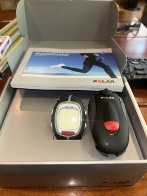 POLAR RS200sd Fitness Watch And Shoe POD And Manual Black, Needs Batteries New