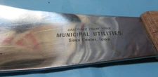 Vintage Advertising Utensil MUNICIPAL UTILITIES Tool Kitchen ice cream scoop
