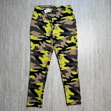 Ashley Stewart Pull On Pants Camo Leggings NWT Womens 10/12 USA Made Yellow