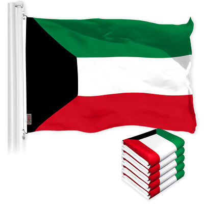 NEW G128 Kuwait Flag 5-Pack 3x5 Ft Printed 150D Polyester