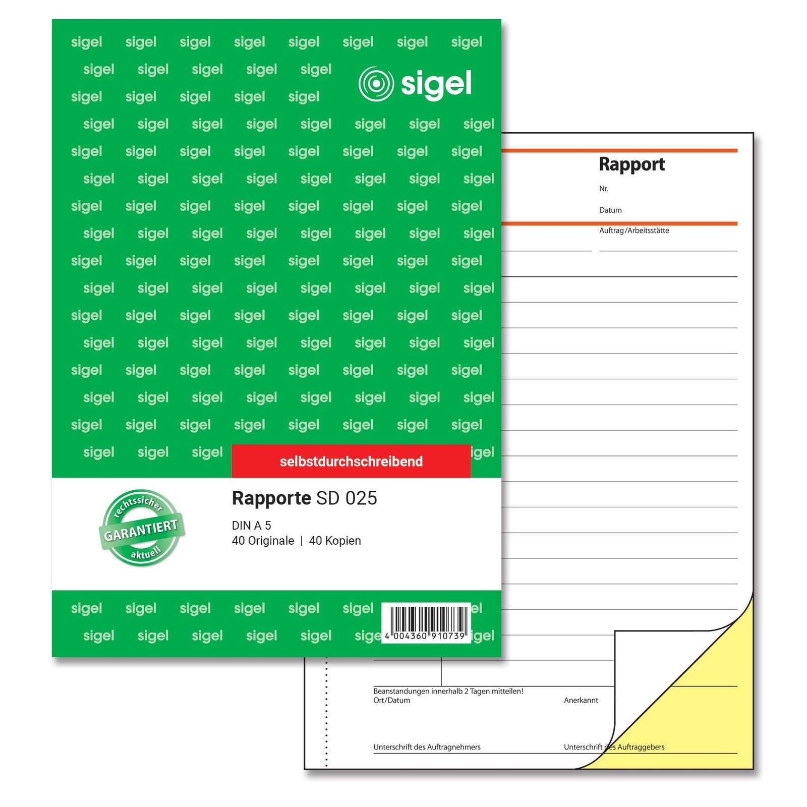 Sigel Forms – rapporte A5 Carbonless Copying, 2 x 40 Sheets Pack of 1