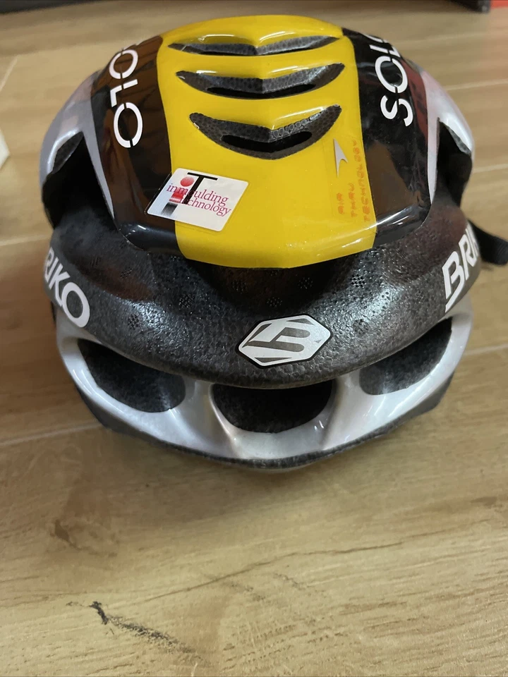 Bike Helmet Race-Mtb briko Only L-XL 58-60 Adjustable Yellow-Silver Foto 4 de 4