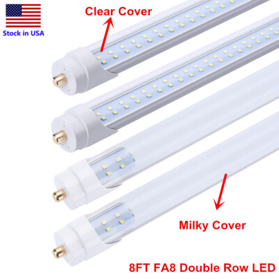 8FT LED Tube Light T8 T12 Single Pin FA8 Bulbs 45W 65W 90W 8Foot LED Shop Light