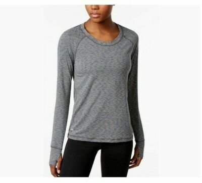 Womens Long Sleeve Training Top Space Dyed Grey Size Small IDEOLOGY $34 - NWT