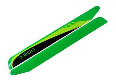 KBDD 690mm FBL Black / Lime / Yellow Carbon Fiber Main Rotor Blades - Trex 700