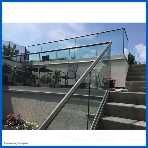 Bodenprofil Eco Ganzglasgeländer Glasgeländer Geländer Glas Alu 1,0kN Aufgesetzt - Bild 6 von 54