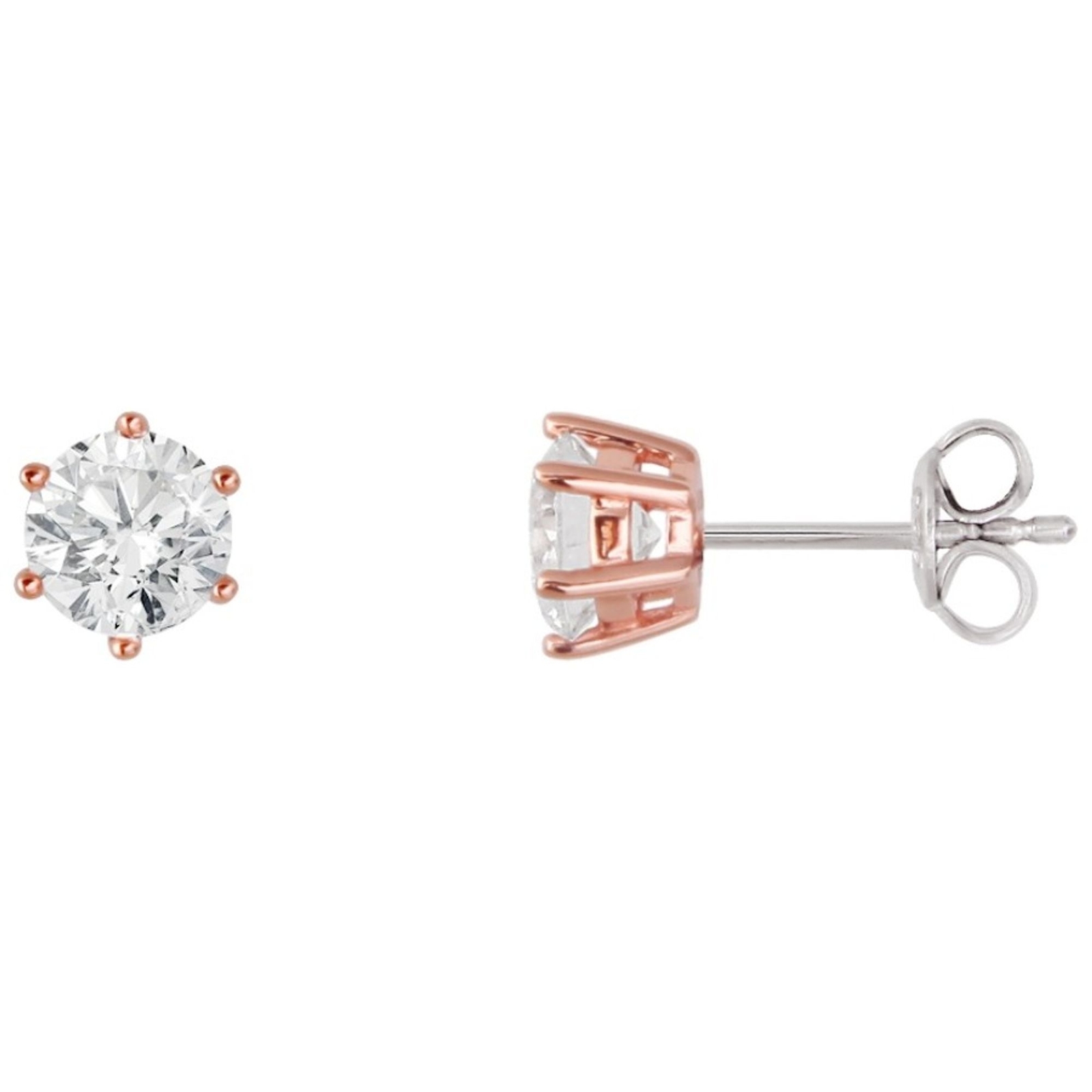 XENOX Ohrringe Damen Ohrstecker Серебряный круг розовой розы weiß Zirkonia XS7137R