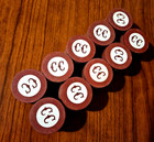 Lot 100 Rd CC CARSON CITY Casino Vintage Gambling poker chip Monogram Crest Seal — photo 7