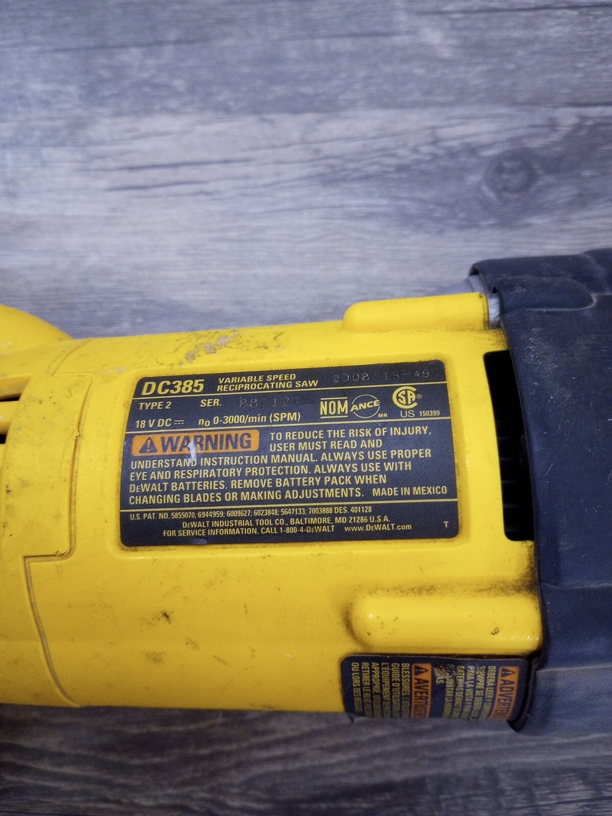 Dewalt DC385 Reciprocating Saw XRP 18v FOR PARTS OR REPAIR E45 eBay