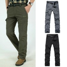 Pantaloni Cargo Combat Con Fodera In Pile Tasche Escursionismo Esterno Caldo