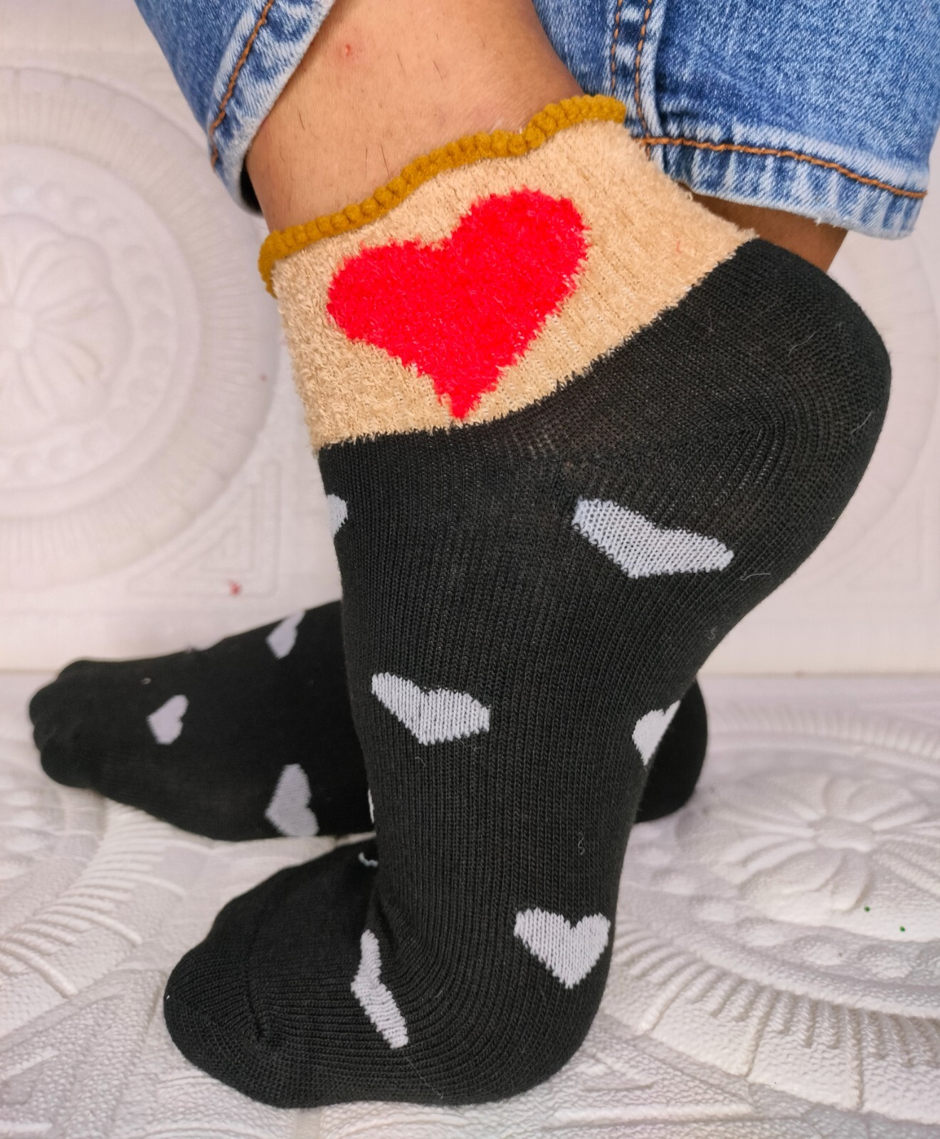 Heart Ankle Socks for Women - 4 Pairs Soft Low Cut Socks-image