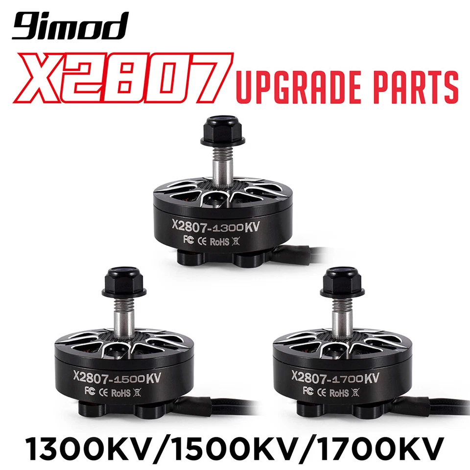 9IMOD X2807 Bürstenloser Motor 1300/1500/1700KV 2-6S 4mm für RC FPV Renndrohne - Bild 3 von 4