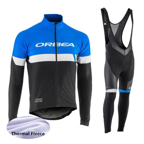 Mens Team Cycling Jersey Bib Pants Set Winter Thermal Fleece Bike Sports Outfits - Picture 39 of 54