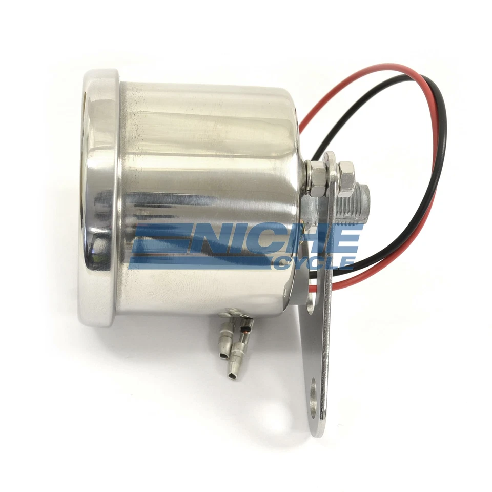 Mini Speedo Universal White Motorcycle Mechanical 140 MPH Speedometer Gauge 1:1 - Image 3 of 4