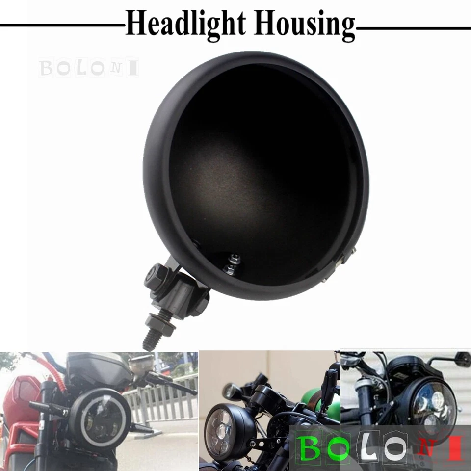 Cubo bombilla carcasa faro 5,75" para Harley Dyna Street Bob Super Glide Foto 2 de 4