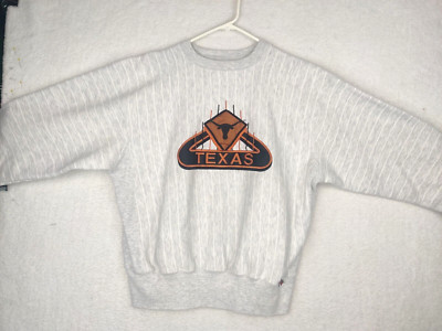 Midwest Embroidery University Of Texas Size Lg Fleece Sweatshirt USA Made  4779