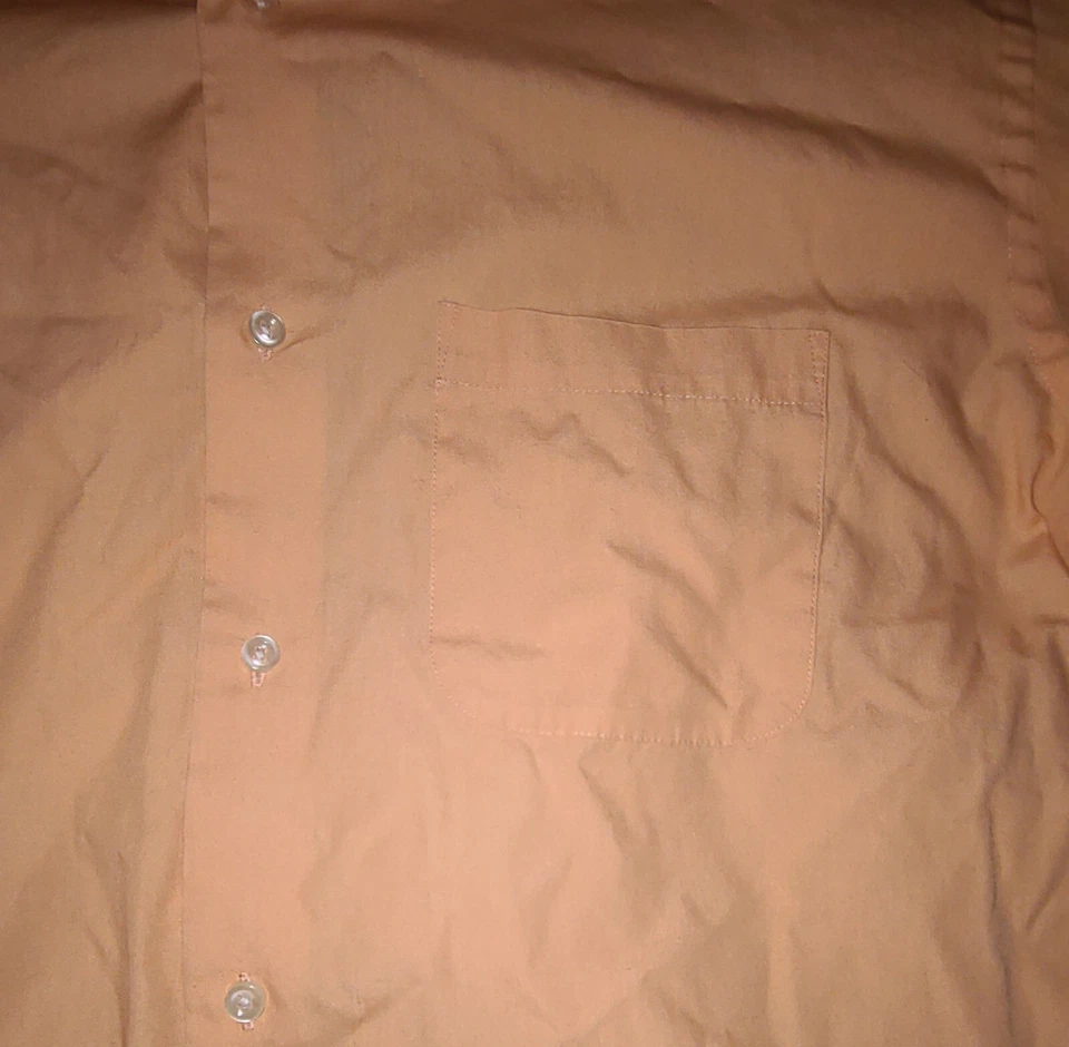 Camisa masculina manga longa Giorgio Brutini laranja média com botões - Imagem 3 de 4