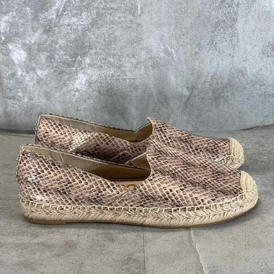 Sam Edelman Women's Sesame Embossed Leather Kesia Round-Toe Espadrille  Flats SZ8