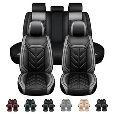 Universal 5 Seat Full Set Car Seat Cover PU Leather Cushion Protector Front Rear