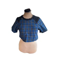 Plaid Crop Top Sz. S - Punk, Edgy, Grunge, Tartan, Clueless, 90s