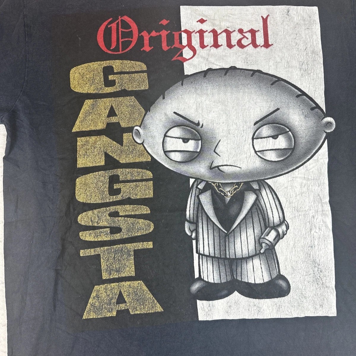 VTG Y2k Family Guy Stewie Orig. Gangsta Graphic T Shirt Size 3XL NO SIZE  TAG | eBay