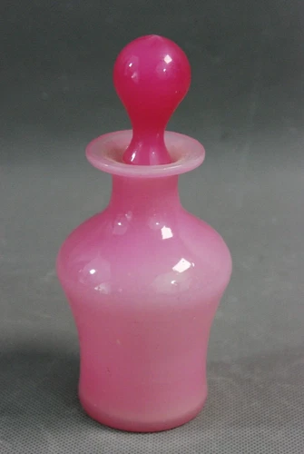 ROSALINGLAS kleiner FLAKON  19.Jhdt.!  SEHR SCHÖNE FARBE wohl SCHACHTENBACH