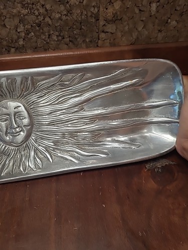 Pewter Metal Sun Stars Moon Tray Mexico Astrological 90s Astronomy decor - Picture 8 of 9