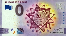 Zero Euro Note - 0 Euro - Netherlands - 20 Years of the Euro 2022-2 Anniversar