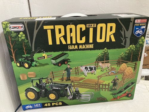 fisca Remote Control Tractor Farm Playset 2.4Ghz Electronic RC Tractor with T… - Picture 1 of 11