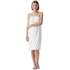 Cotton Terry Spa Wrap for Women Stretch Cloth Bath Shower Long Bathrobe - AG12
