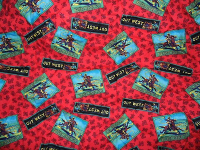 2/3 of a YARD LOT! X 44'' wide WESTERN Fabric Cotton quilt, craft & sewing needs 