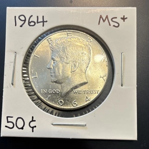 1964 Kennedy Half Dollar MS+ Uncirculated 50C 90% Silver 10% Copper