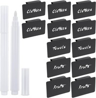 Etikettenhalter Set 12 Stk Pvc Schwarz Tafel Etiketten Regal Clip FüR