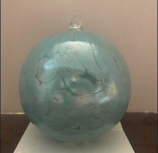Christmas Ornament Hand Blown Glass Ball 5 inch Aqua Teal