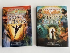 Percy Jackson’s Greek Heroes AND Greek Gods Hardcover Lot Of 2 Rick Riordon