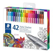 STAEDTLER Fineliner triplus 42pcs 1 Count Pack of 42 , Multicolor