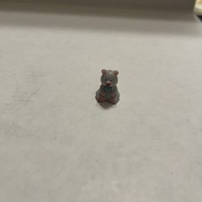 VINTAGE 1990's PLASTICSAM TEDDY BEAR GREY SITTING FIGURE POLLY POCKET SIZED